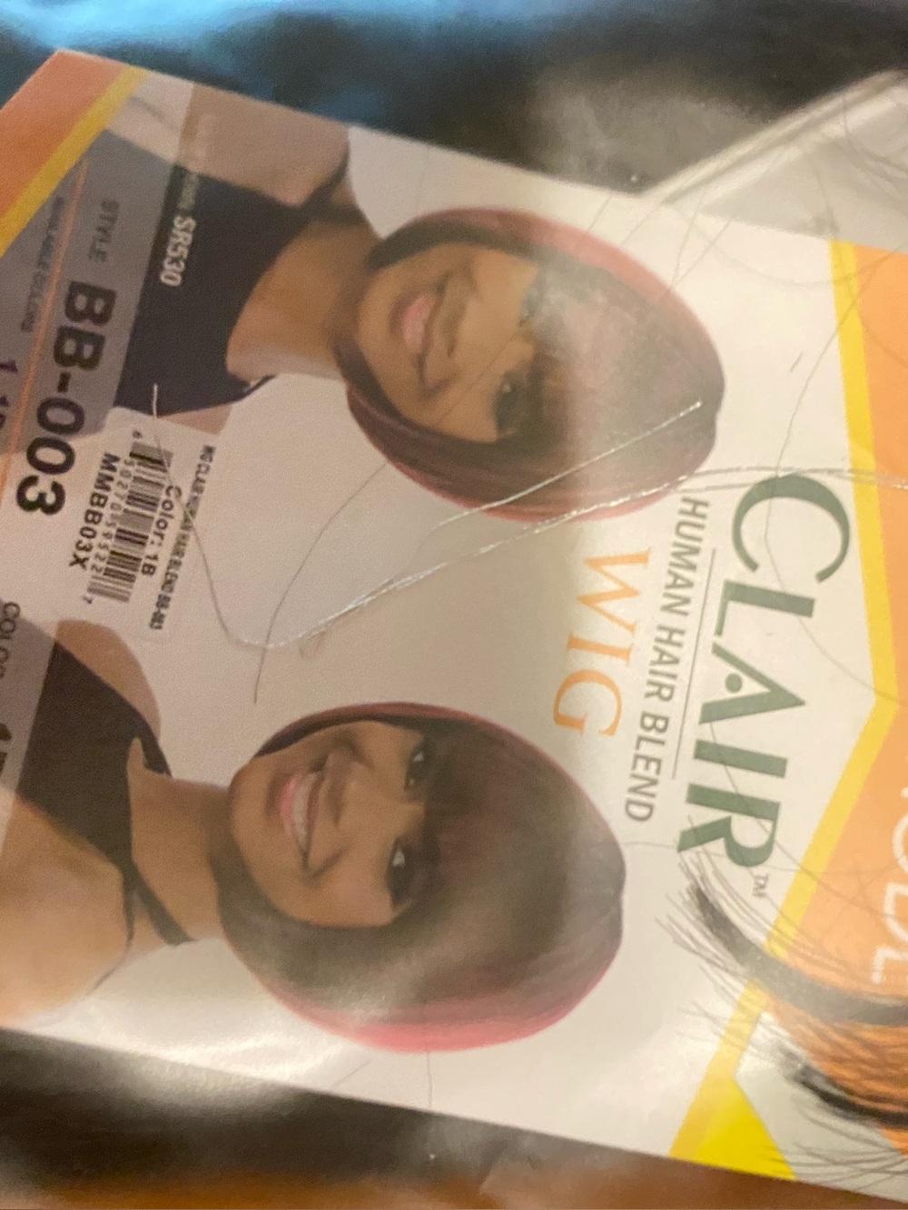 CLAIR Human Hair Blend Wig - Black with Burgundy Highlights